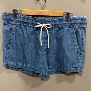 LOFT Light Blue Jean Shorts with Drawstring